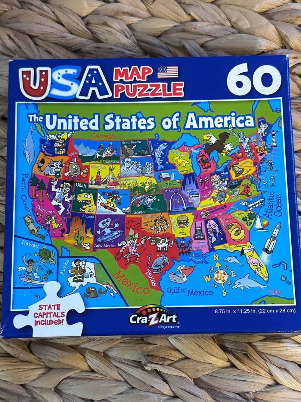 NEW USA Map Puzzle for Kids - 60 Pieces - Cra-Z-Art